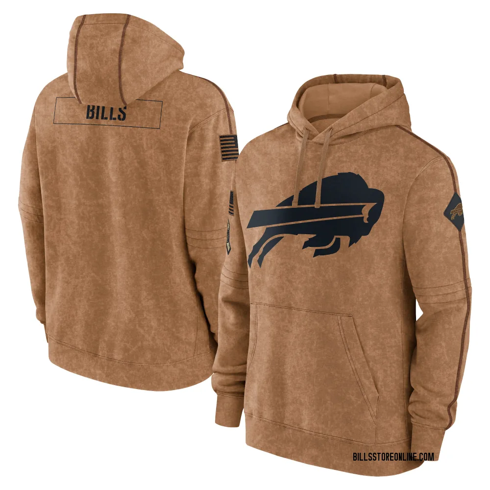 Adult Buffalo Bills Brown 2023 Salute To Service Club Pullover Hoodie